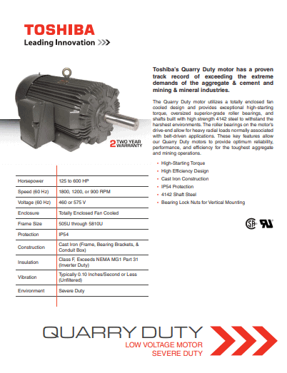 Toshiba LVM Quarry Duty Brochure
