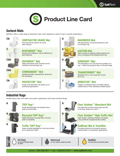 SpillTech Product LineCard