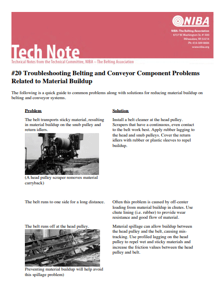 Troubleshooting Belting and Conveyor Component Problems Related to Material Buildup