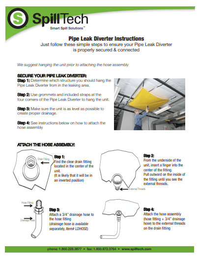 Pipe Leak Diverter Instruction Sheet
