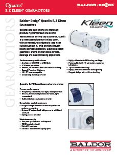 Baldor Dodge Quantis E-Z Kleen Gearmotors