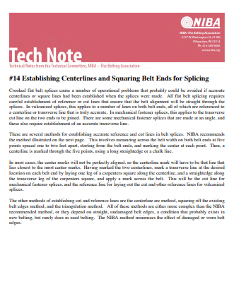 Establishing Centerlines and Squaring Belt Ends for Splicing