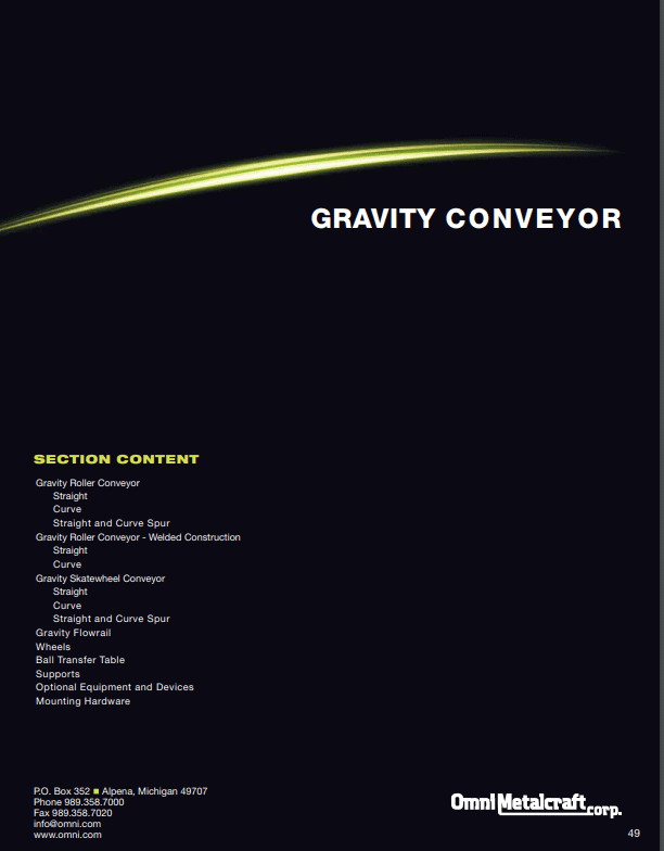 Omni Gravity Conveyor Catalog