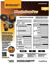 Continental PTP Maximizer Pro Drive Data Collection Form